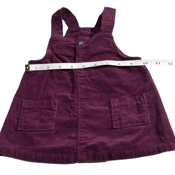 Old Navy Girl's Sleeveless Button-Front Corduroy Overall Burgundy Dress 6-12 Mon - Picture 2 of 7